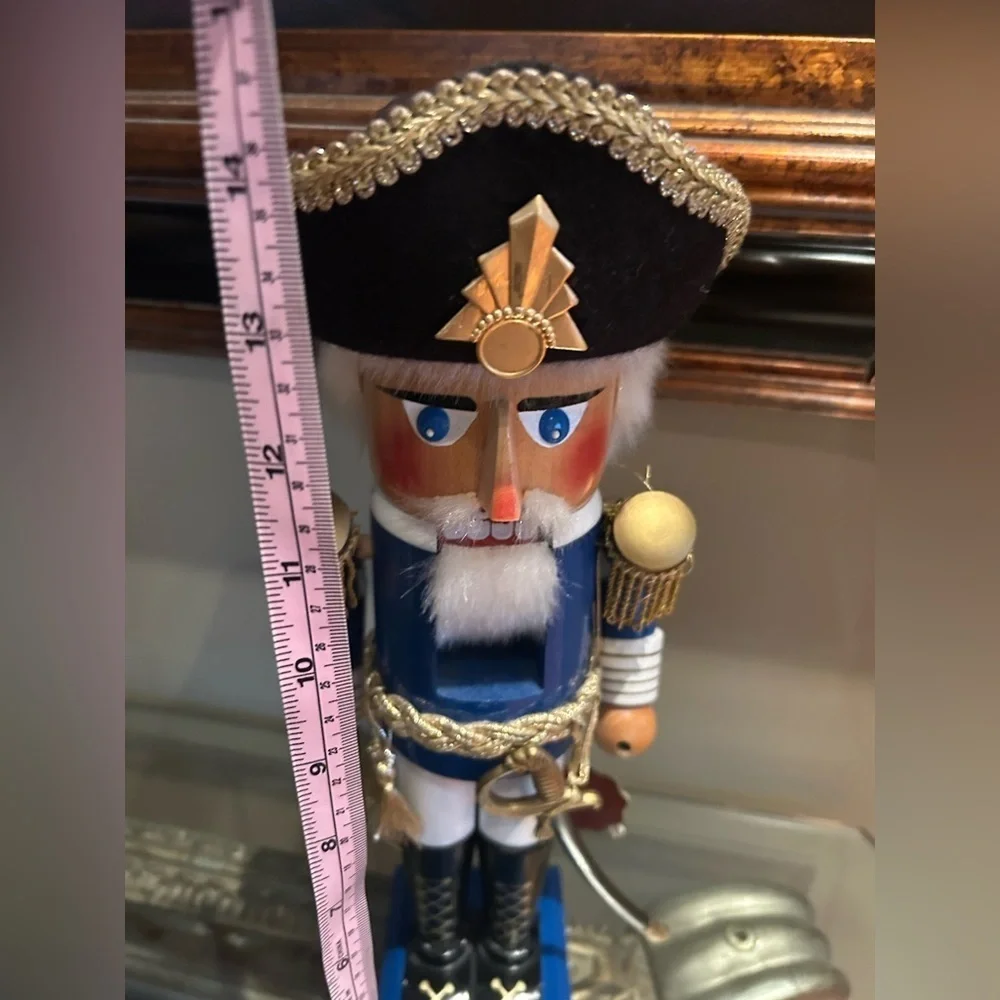 Original Steinbach Volkskunst Blue Officer Nutcracker Germany Handcrafted Decor